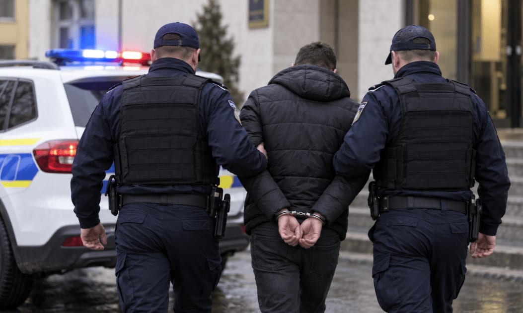 Bărbat escortat la penitenciar