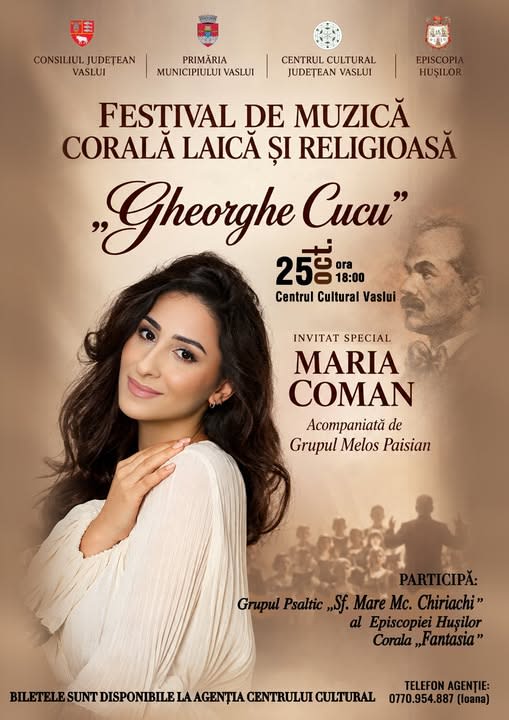 Maria Coman cântând pe scenă la Vaslui