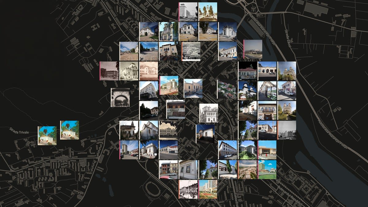 hartă interactivă Pitești clădiri patrimoniu