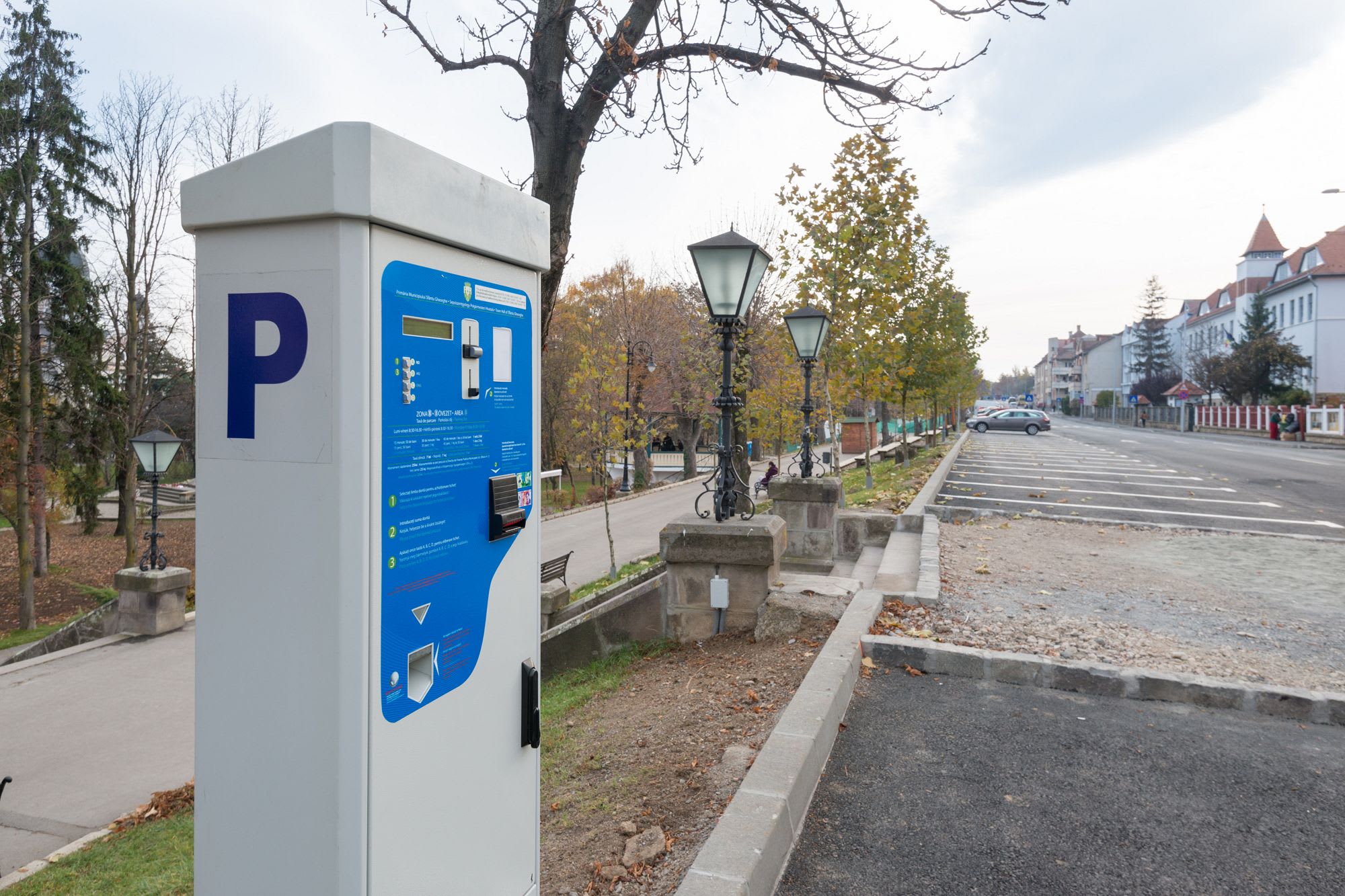 parcări cu plată în Sfântu Gheorghe, mașini, semne de circulație