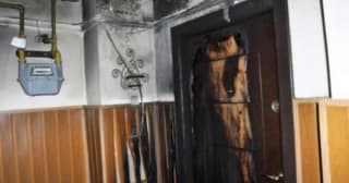 ușă incendiată bloc Iași