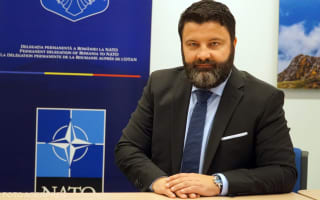 Ministrul de Externe Dan Neculăescu discutând despre securitate