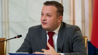 Andrei Ohaci la o conferință de presă