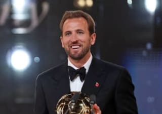 Harry Kane și Kylian Mbappé la ceremonia Balonului de Aur