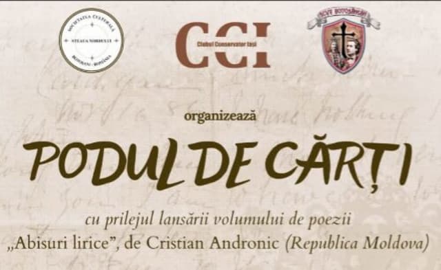 „Podul de cărți” – între memorie, cultură și idealul unirii. Lansarea volumului „Abisuri lirice” de Cristian Andronic la Botoșani