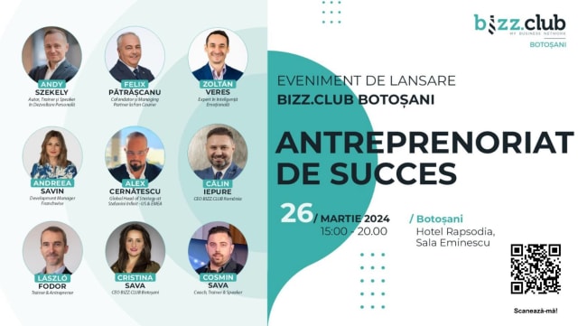 Zeci de Antreprenori din Botoșani se Alătură celui Mai Mare Eveniment de Business, Networking și Dezvoltare Personală cu Speakeri Consacrați