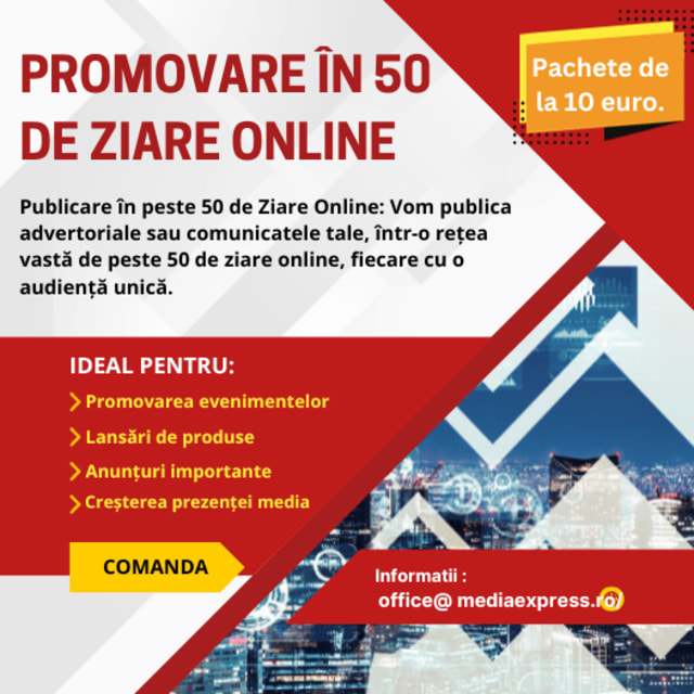 Descoperă o oportunitate unică pentru promovarea produselor/afaceri tale: MediaExpress lansează oferta de advertoriale și comunicate în peste 50 de ziare online!