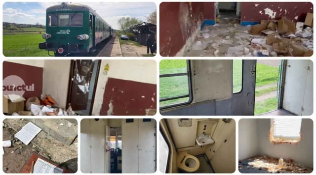 Gara Târnăveni Vest, devastată, vagoane degradate și o rută feroviară în declin
