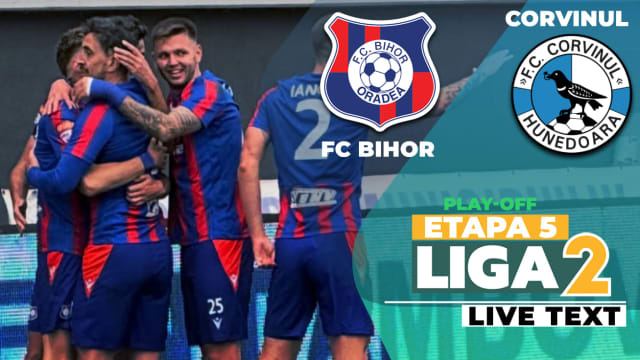 FC Bihor și Corvinul se întâlnesc în ultimul meci al etapei a 5-a a Ligii 2, Ioan Hora înscrie în ambele porți
