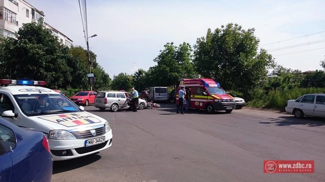 Motociclist în stare gravă după un accident pe Calea Republicii din Bacău