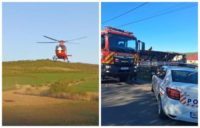Cluj: Bărbat în stare gravă după un accident cu triciclul, preluat de elicopterul SMURD