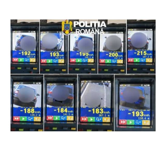 Șofer cu permisul expirat prins cu 215 km/h, altul a condus cu 200 km/h pe A1