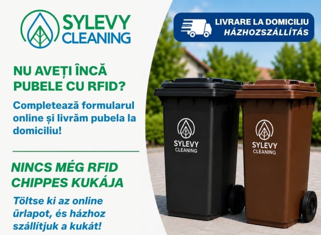 Utilizatorii din Mureș pot completa online solicitarea pentru pubelele Sylevy Cleaning cu RFID