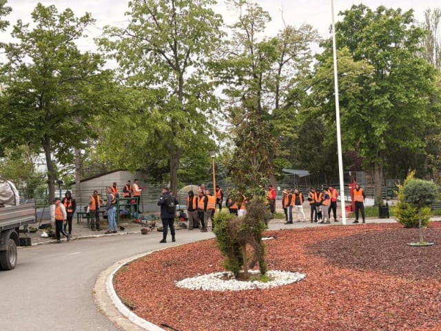30 de persoane private de libertate participă la acțiuni de curățenie la Delfinariu Constanța