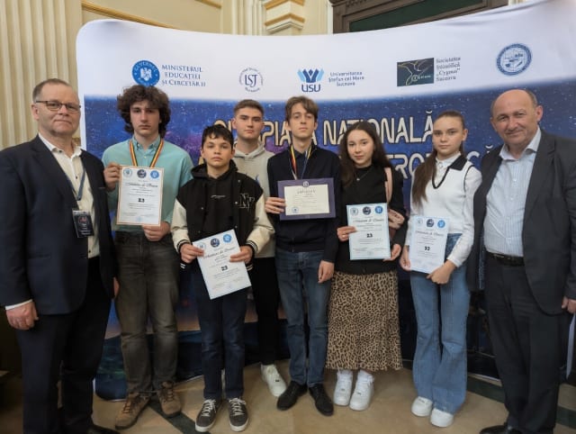 Echipajul județului Suceava obține medalii și calificare la Olimpiada Națională de Astronomie 2026