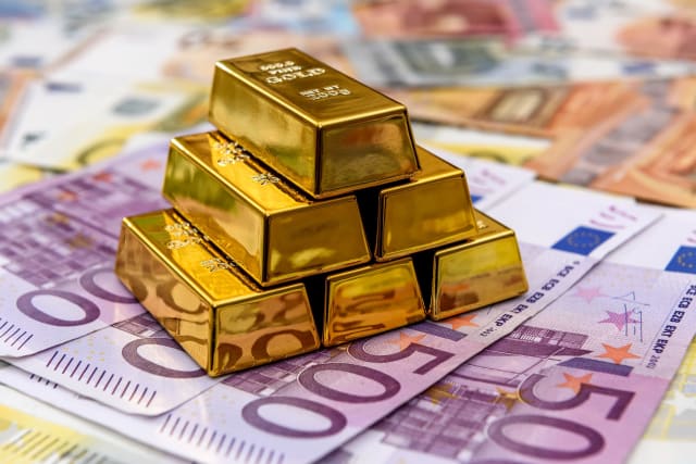 aur în seif, active financiare, simboluri monetare