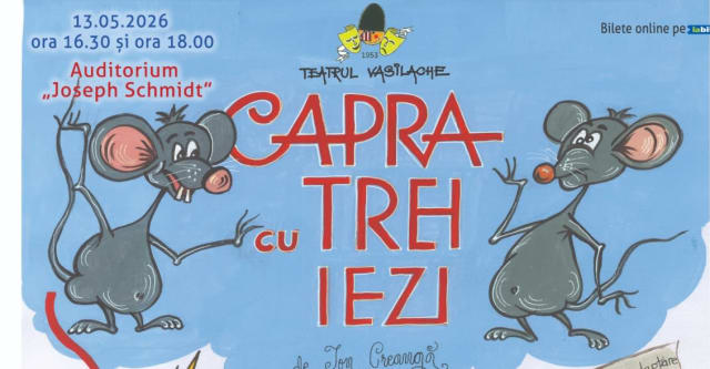 Casa de Cultură a Studenților din Suceava organizează spectacolul „Capra cu trei iezi” pentru copii