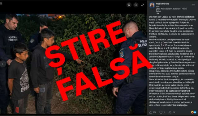 Poliția de Frontieră a infirmat o știre falsă despre dispariția a două drone