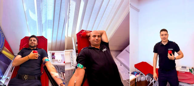 Jandarmii timișeni au donat sânge pentru salvarea vieților, în cadrul unei campanii umanitare