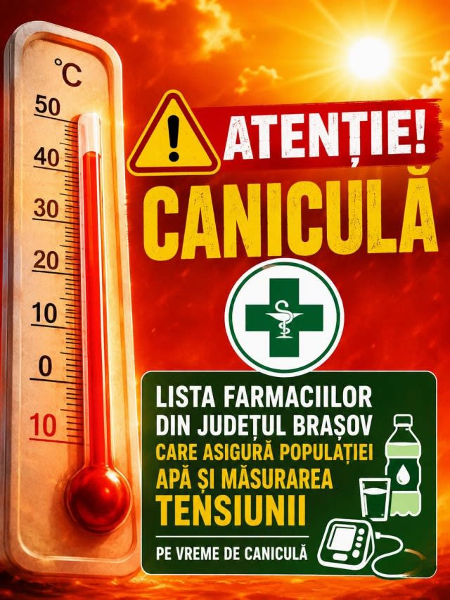 41 de farmacii din județul Brașov oferă apă și măsurare a tensiunii în timpul caniculei