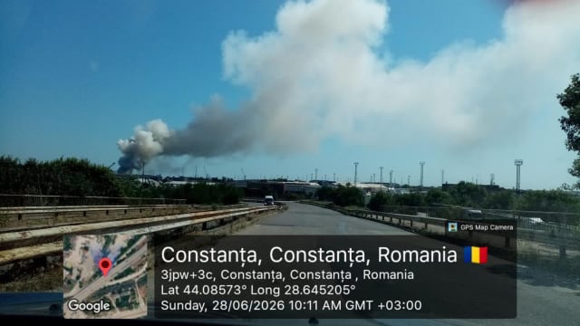 Garda de Mediu a demarat controale după incendiul de la Agigea. Laboratorul monitorizează calitatea aerului
