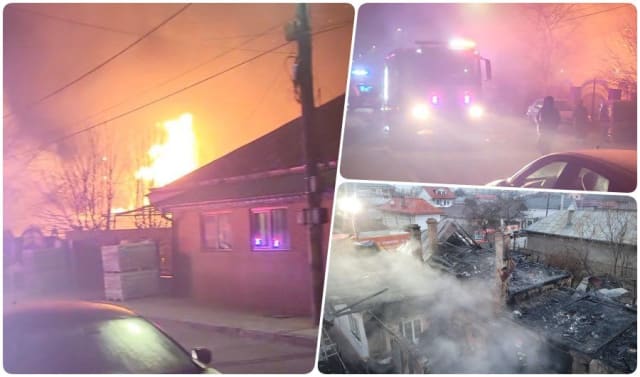 Trei gospodării din Bacău au fost distruse de un incendiu provocat de un scurtcircuit