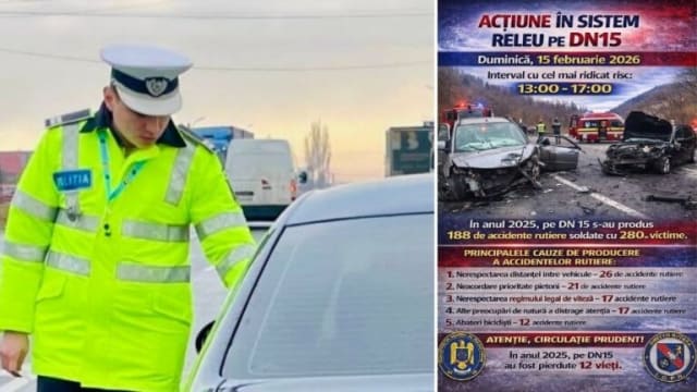 Poliția din Bacău desfășoară controale pe DN 15 pentru siguranța rutieră