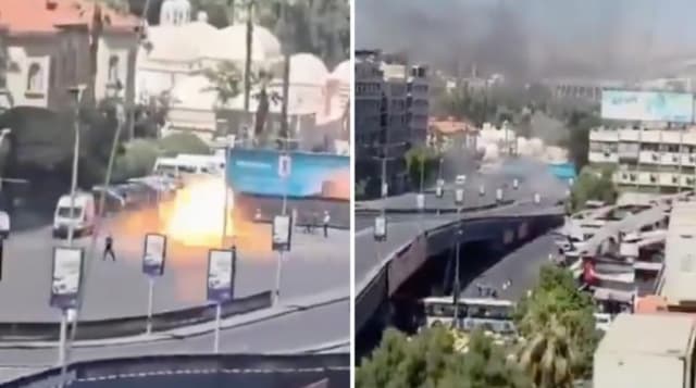 Explozie la Damasc în timpul vizitei lui Macron, evacuare de urgență