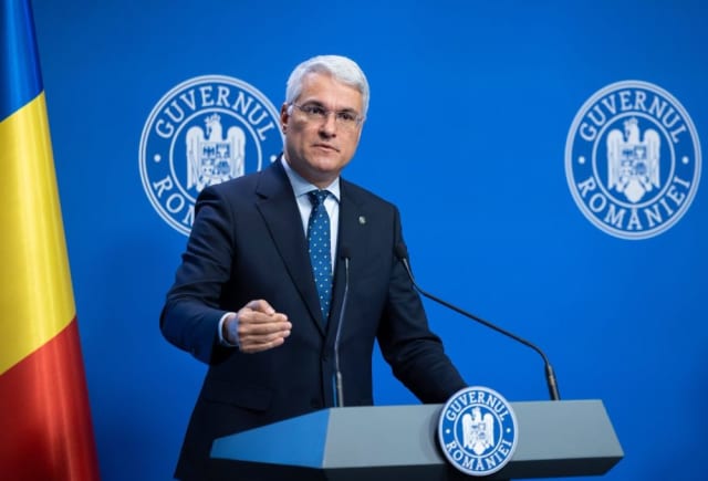 Ministrul Dragoș Pîslaru în timpul declarației despre PNRR
