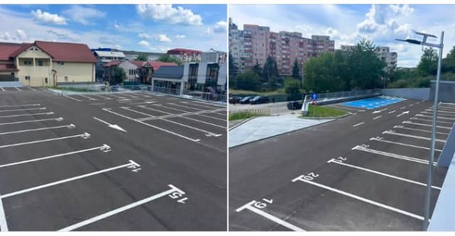 A fost deschisă o nouă parcare în centrul Dejului cu 65 de locuri disponibile