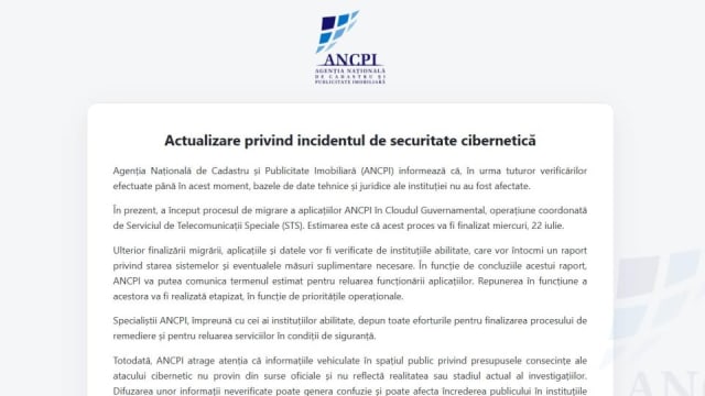 Activitatea birourilor de cadastru și carte funciară rămâne blocată din cauza atacului cibernetic