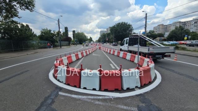 Lucrările la noul sens giratoriu din zona Sabroso din Constanța au început cu restricții de trafic