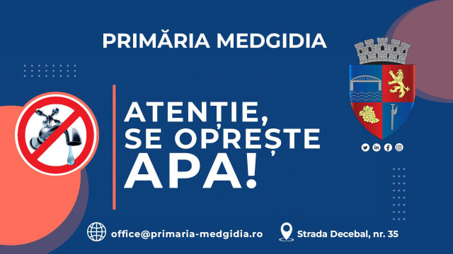 RAJA întrerupe furnizarea apei în zona Nord a Medgidiei pe 5 august pentru conectarea noilor rețele