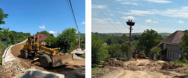 Lucrările de asfaltare pe străzile Cloșca și Ion Creangă din satul Pata avansează în Apahida