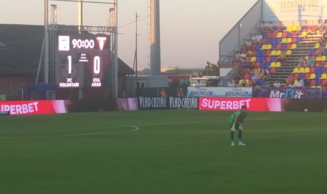 UTA suferă a doua înfrângere consecutivă din cauza erorii portarului Gorcea