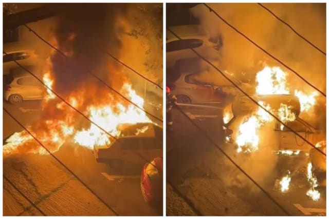 Patru mașini au ars în Oradea azi-noapte, focul fiind pus intenționat