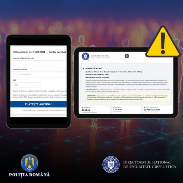 Atenție la SMS-urile false de la Poliția Română! Escrocii încearcă să fure bani și date bancare