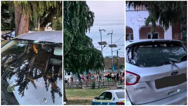 Mașina unui polițist din Buhuși a fost distrusă după intervenția legii