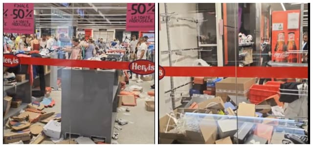 Magazinele Hervis din Turda și Oradea, distruse de cumpărători în goana după reduceri