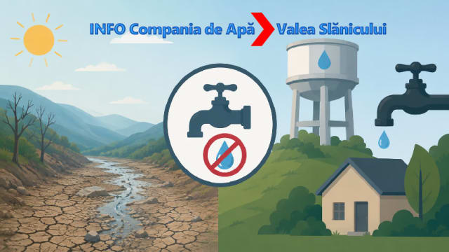 Programul de furnizare a apei în Valea Slănicului continuă vineri, 21.08.2026, până duminică, 23.08.2026