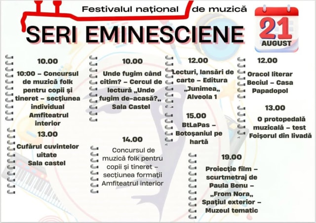 Festivalul Național de Muzică „Seri Eminesciene” a început ieri la Memorialul Ipotești
