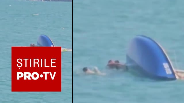 Velier răsturnată la Mangalia: salvamarii au intervenit rapid pentru a salvat turiștii