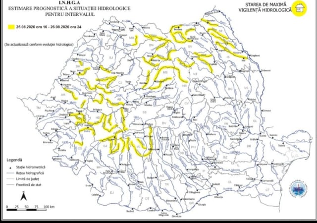 Risc de inundații pe un râu din județul Botoșani, hidrologii au instituit Cod Galben!
