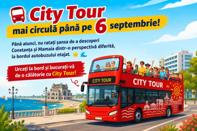 City Tour din Constanța circulă până pe 6 septembrie, apoi se suspendă