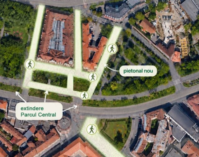 Brașovul extinde Parcul Central și modernizează parcările din zona istorică