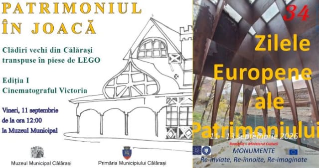 Clădirea-simbol din Parcul Central, reconstruită din piese LEGO de Muzeul Călărași