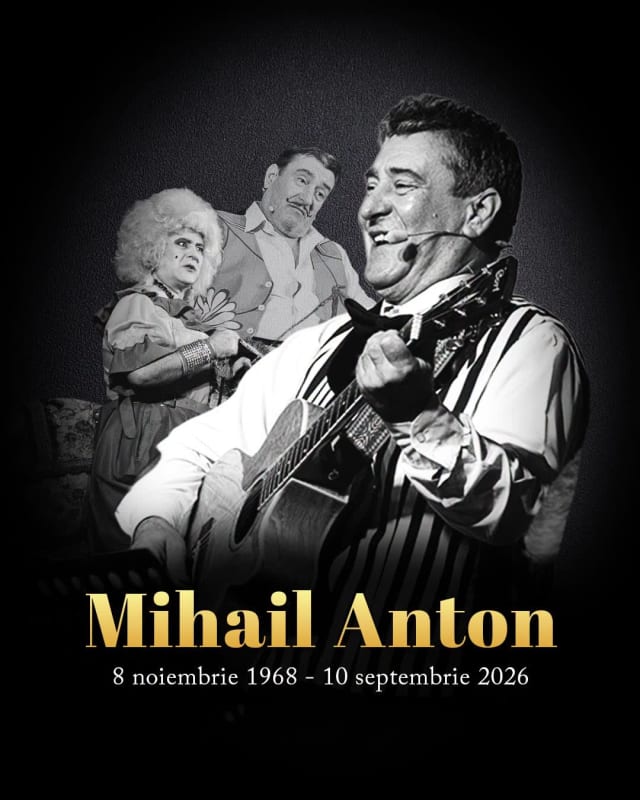 artist Mihail Anton pe scenă, Galați, actor în spectacol