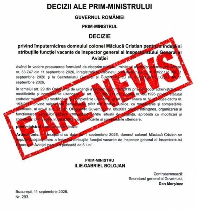 IGAv avertizează asupra unei informații false despre conducerea sa