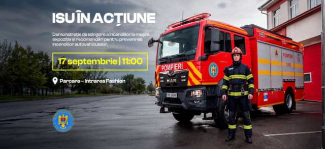 Shopping City Timișoara organizează demonstrație ISU pentru prevenirea incendiilor auto