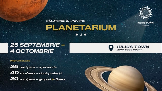 Planetariul revine la Iulius Town Timișoara cu spectacole despre Univers
